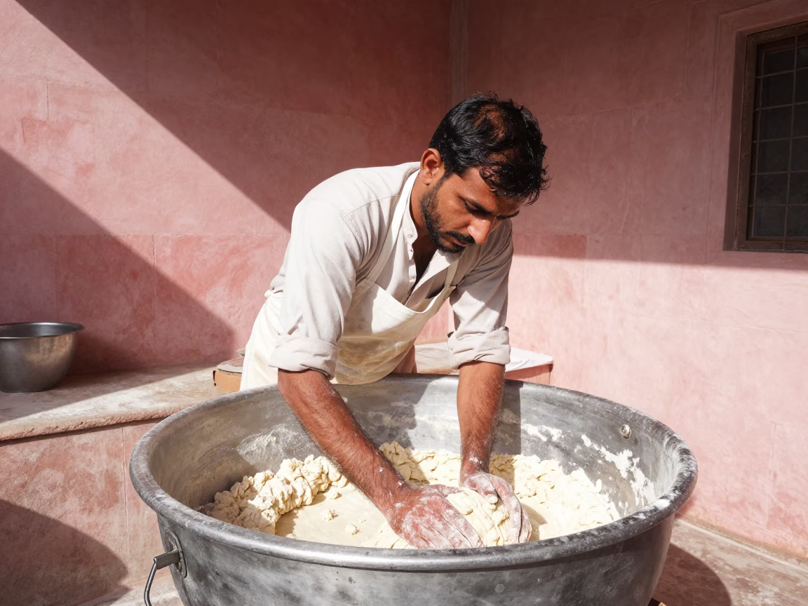 Mixing Dough in Jaipur in in Jaipur, India