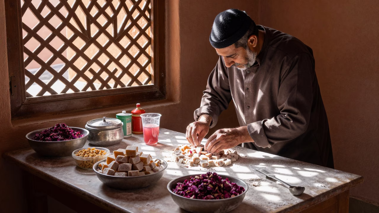 Mixing Sweets in Marrakech in in Marrakech, Morocco