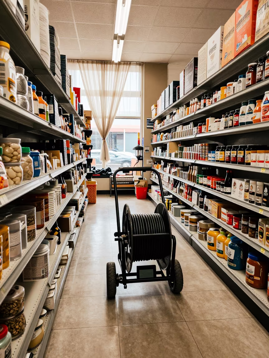Mobile Groomer Reel in Lobito Pet Store Aisle in inside a pet store aisle near Lobito