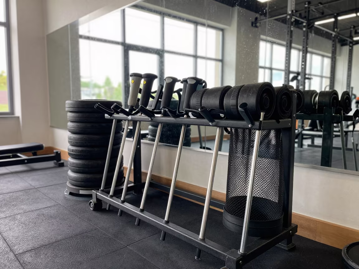Mobility Stick Rack in Rudny Strength Room in inside a strength room near Rudny