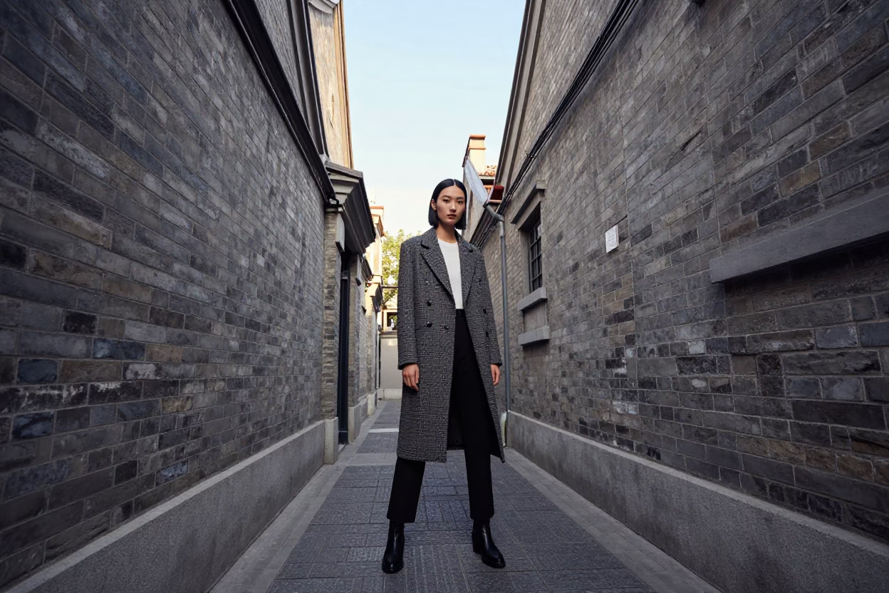 Model Alley in Shanghai at The Early Afternoon Light in in Shanghai, China