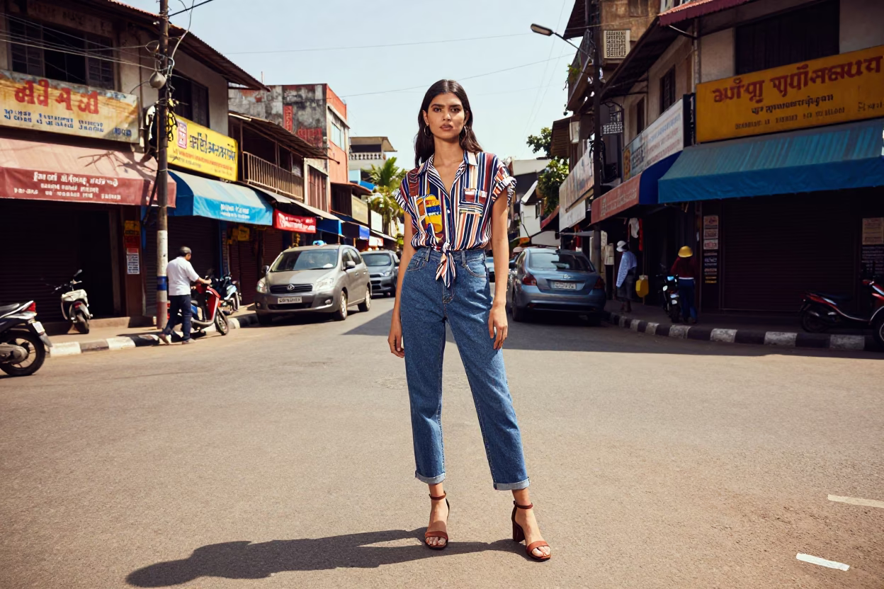 Model at Bright Midmorning Light in Mumbai in in Mumbai, India