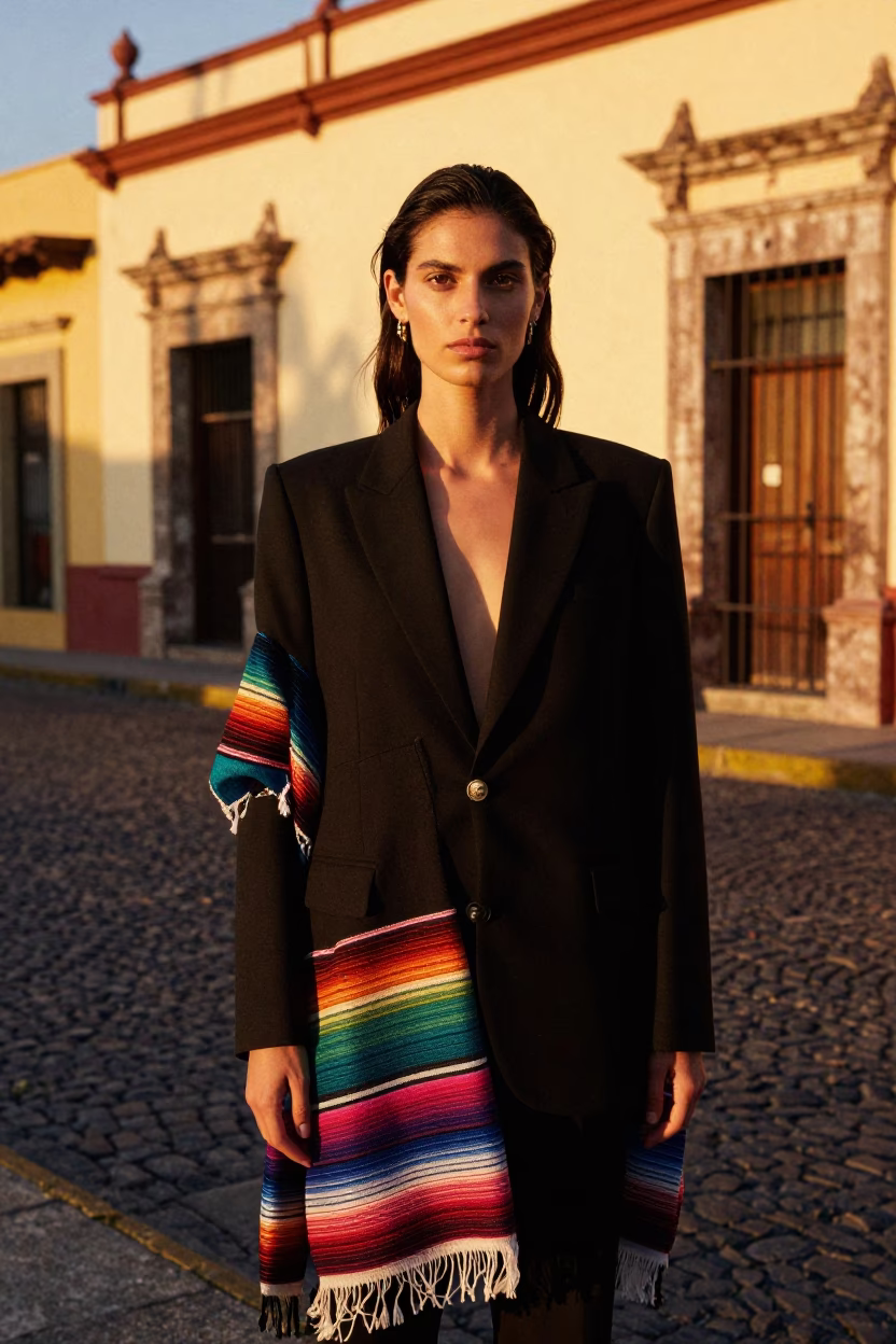Model at Sunset Light in Oaxaca in in Oaxaca, Mexico