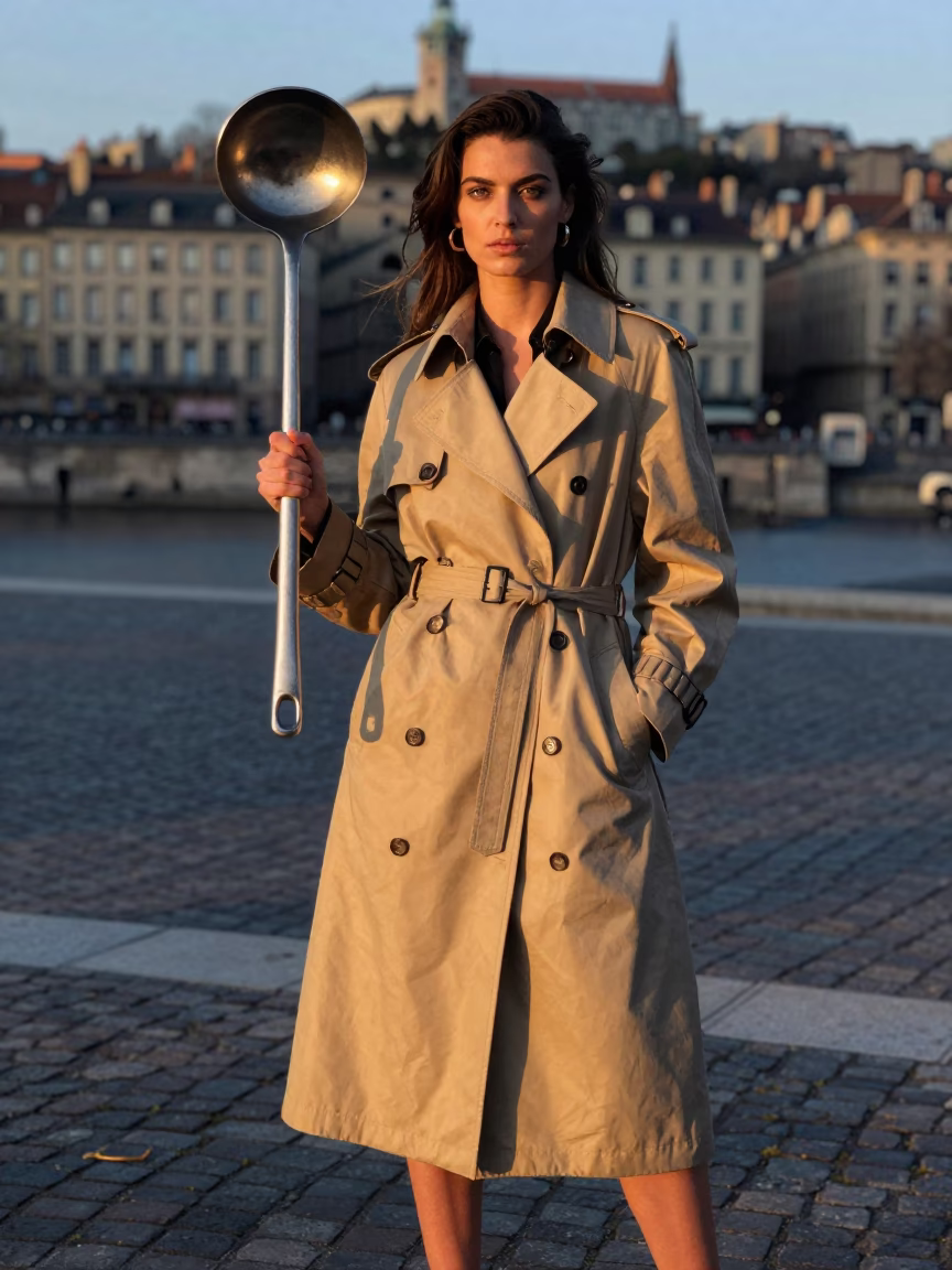 Model at The Early Evening Light in Lyon in in Lyon, France