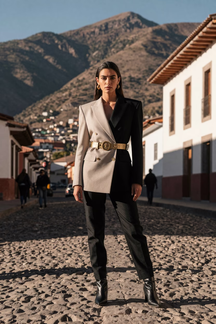 Model Early Afternoon Street Style in La Paz in in La Paz, Bolivia