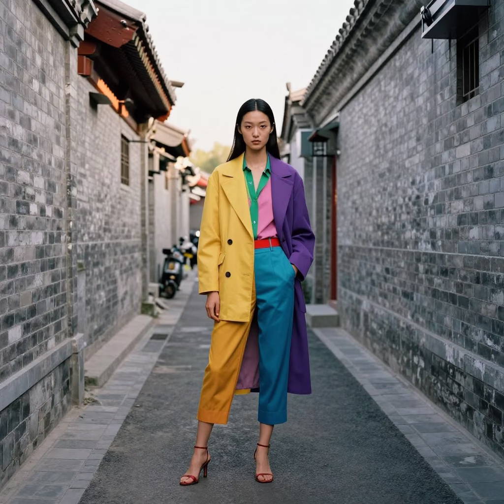 Model Hutong Alley in Beijing at The Early Afternoon Light in in Beijing, China
