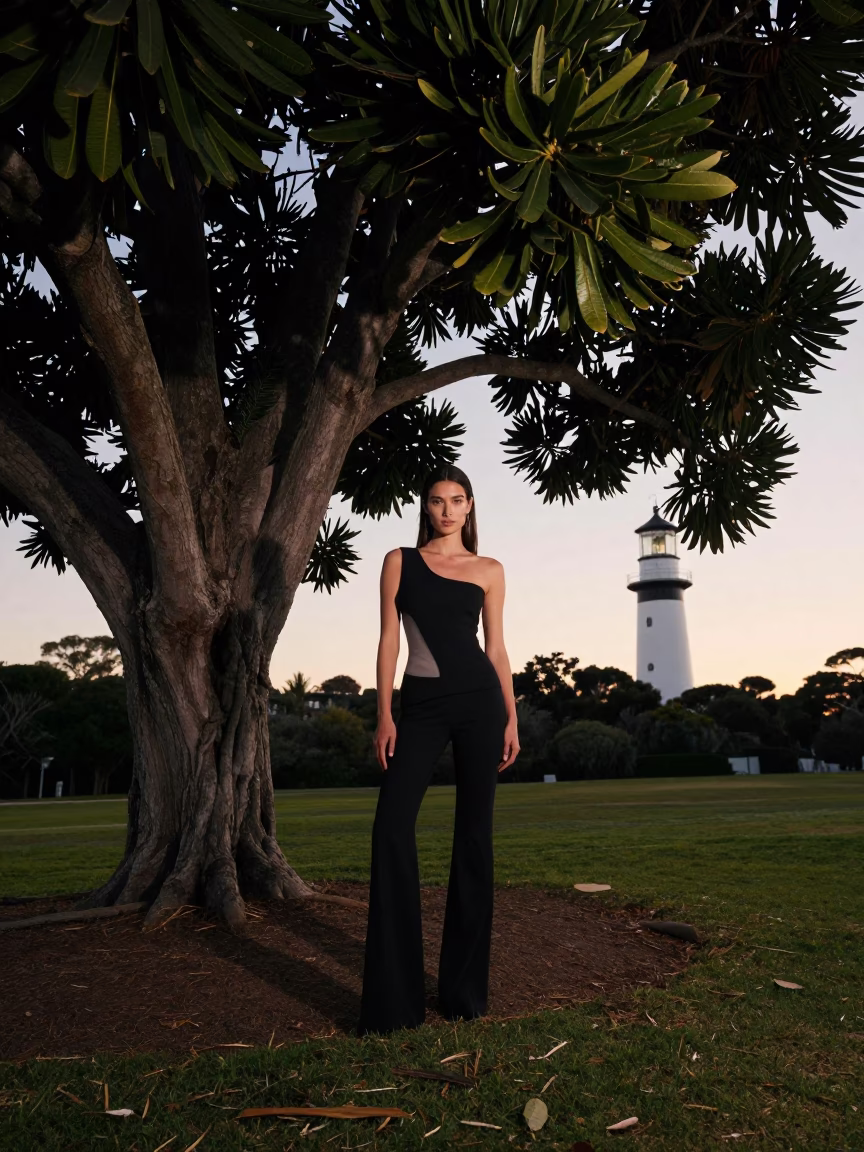 Model in Adelaide at Nautical Dawn Light in in Adelaide, South Australia, Australia