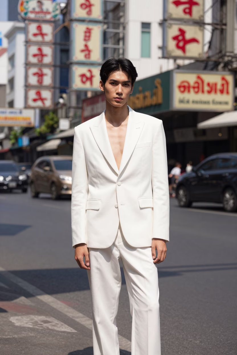 Model in Bangkok at The Flat Glare Of Noon Light in in Bangkok, Thailand