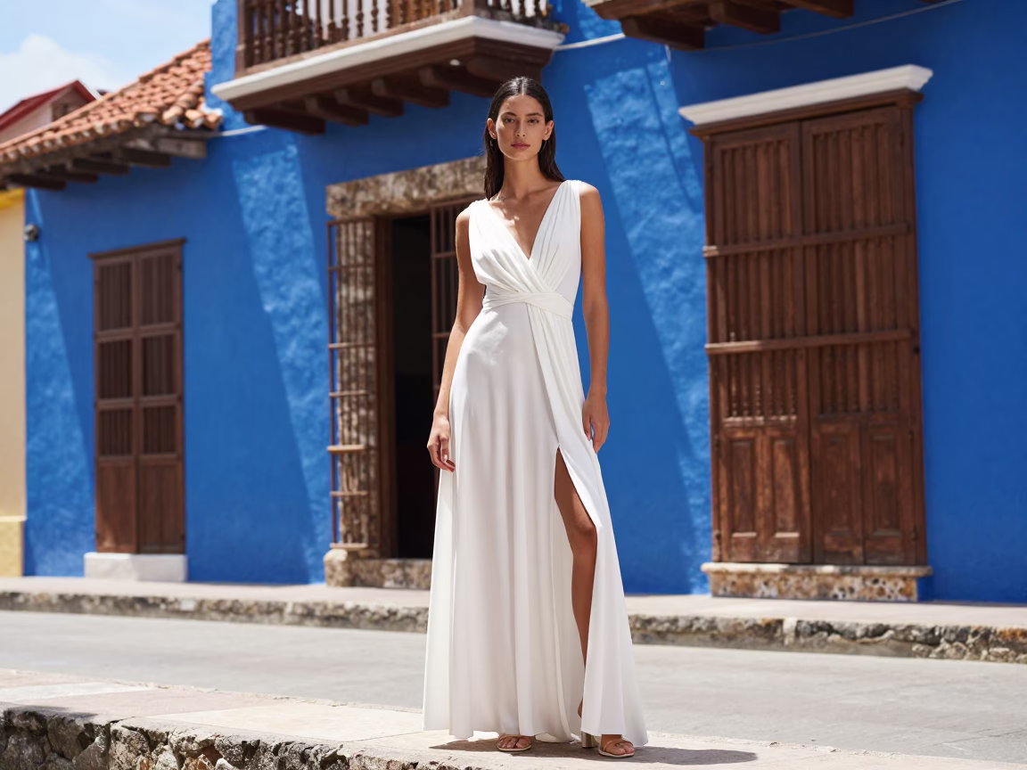 Model in Cartagena at Midday Light in in Cartagena, Colombia