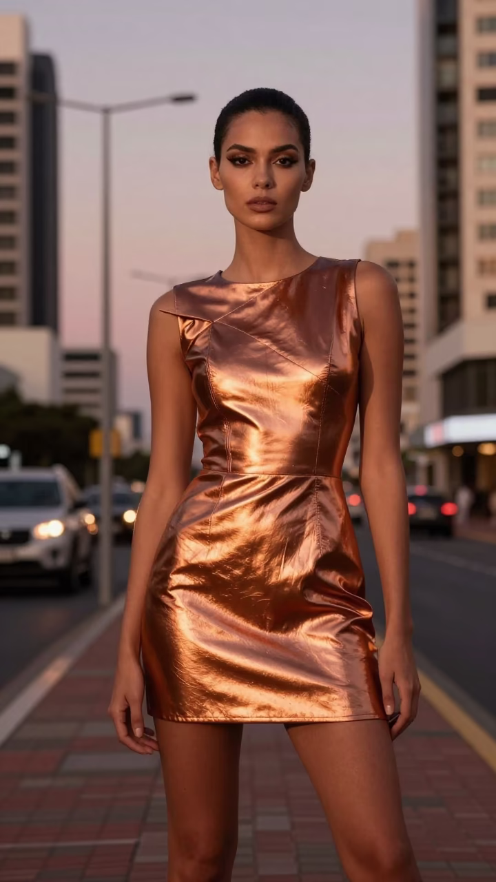 Model in Durban at Copper-toned Light Before Dusk in in Durban, South Africa