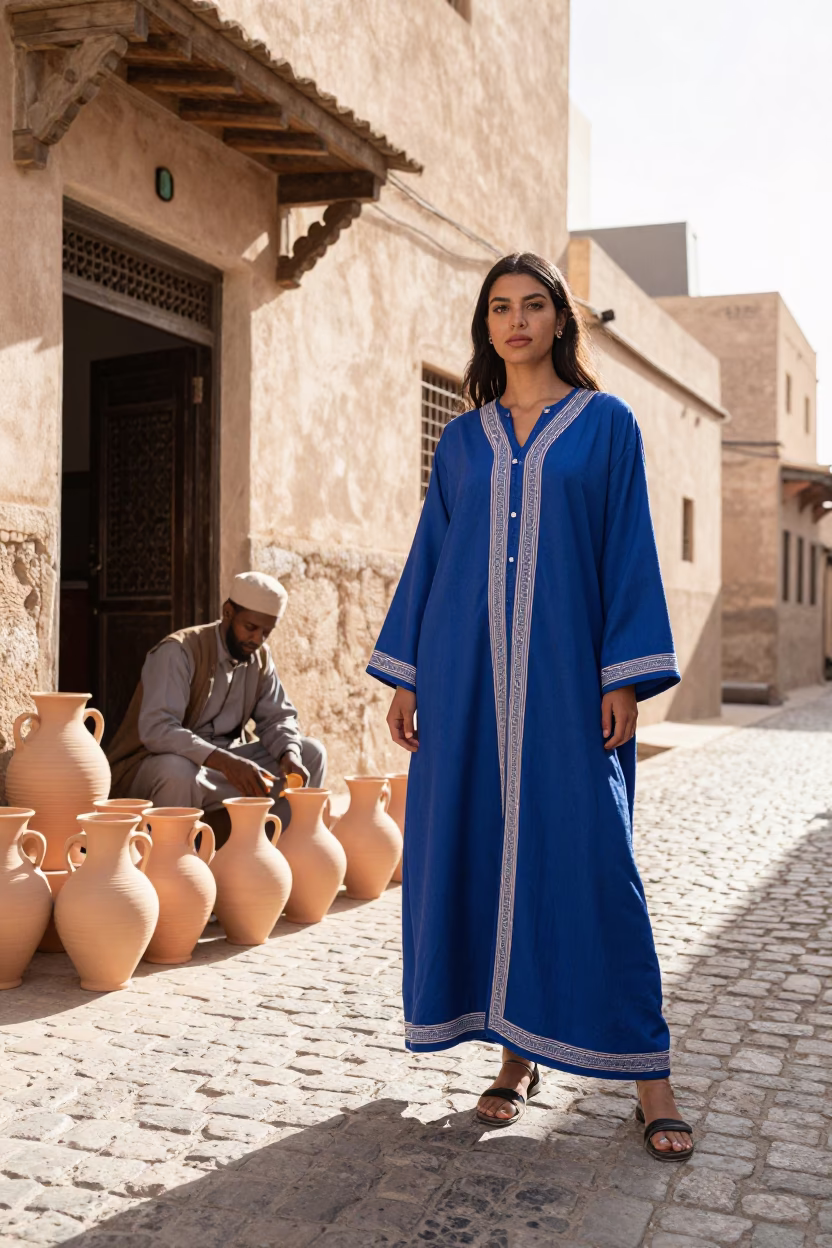 Model in Fez at The Late Morning Light in in Fez, Morocco
