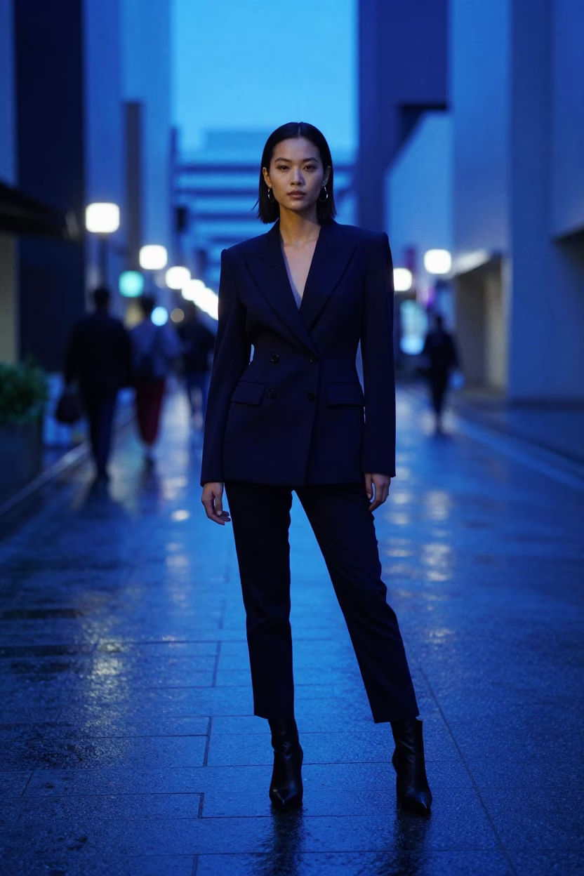 Model in Fukuoka at The Last Blue Light Of Evening in in Fukuoka, Japan