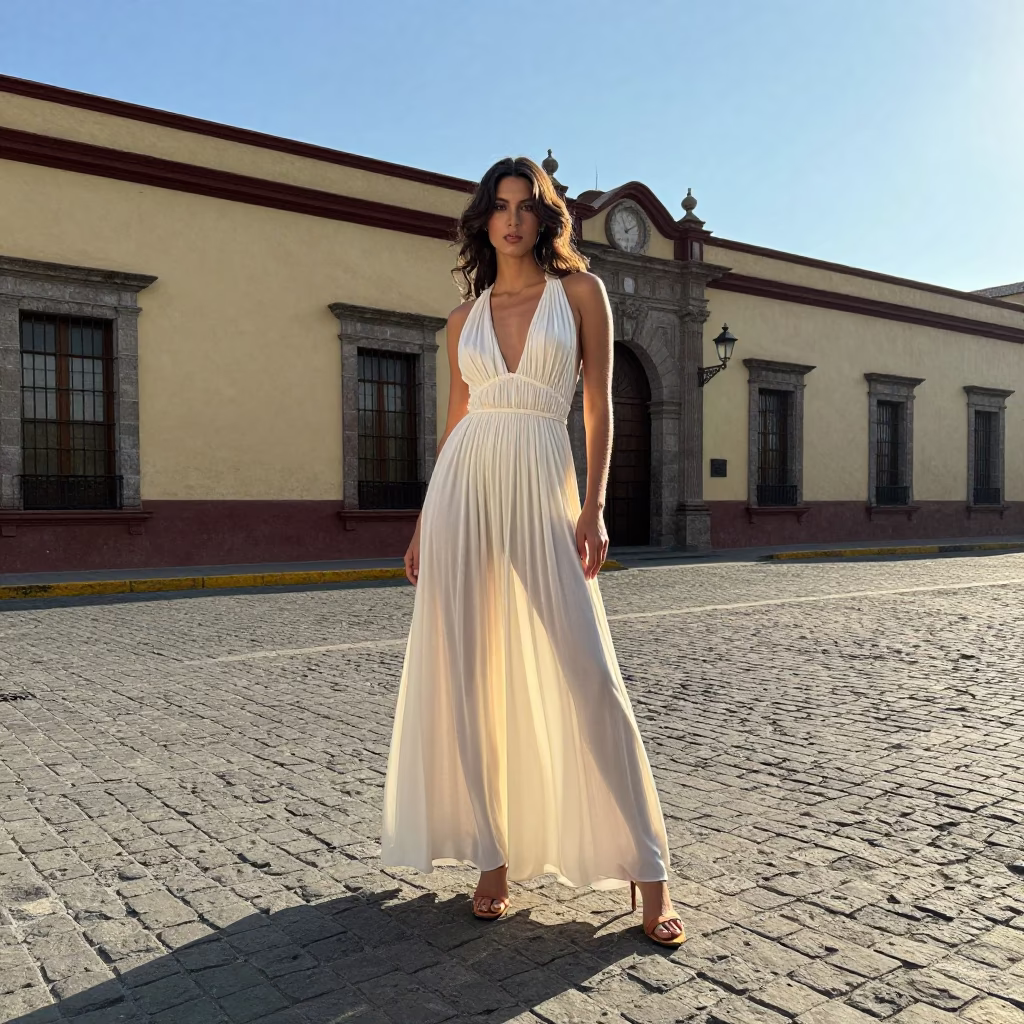 Model in Guadalajara at Clear Late-afternoon Light in in Guadalajara, Mexico