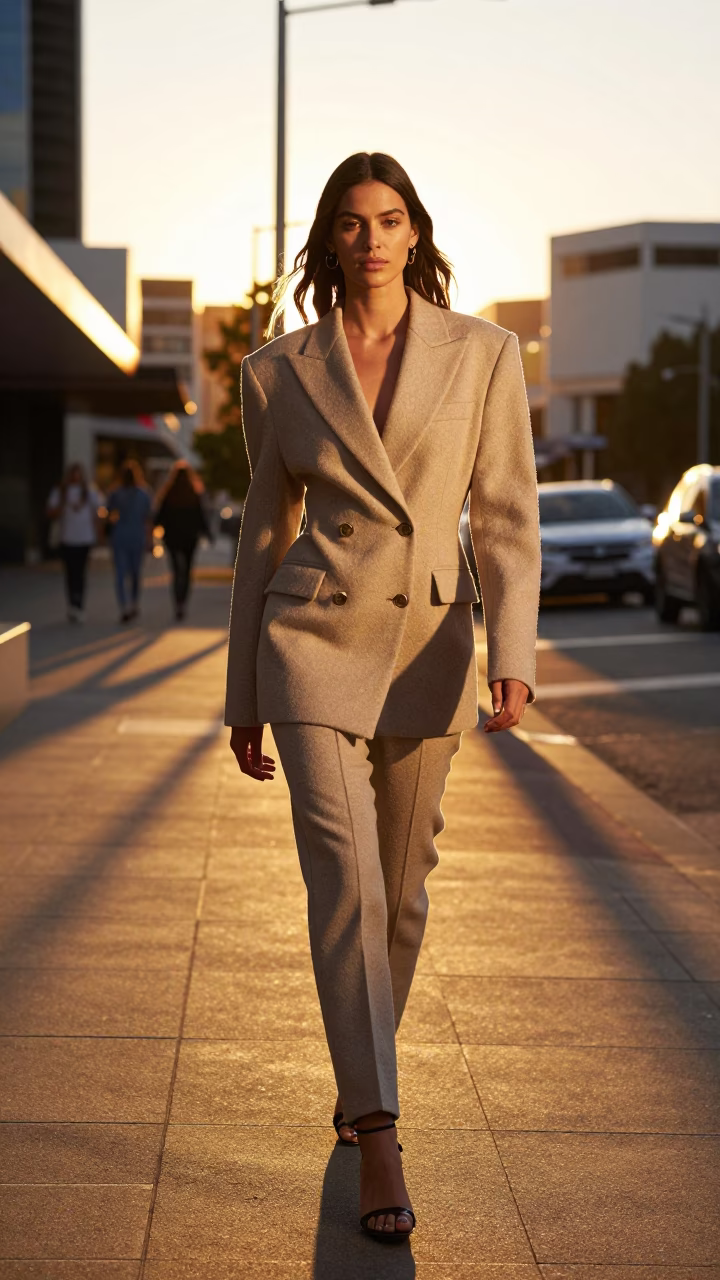 Model in Hobart at Golden Hour in in Hobart, Tasmania, Australia