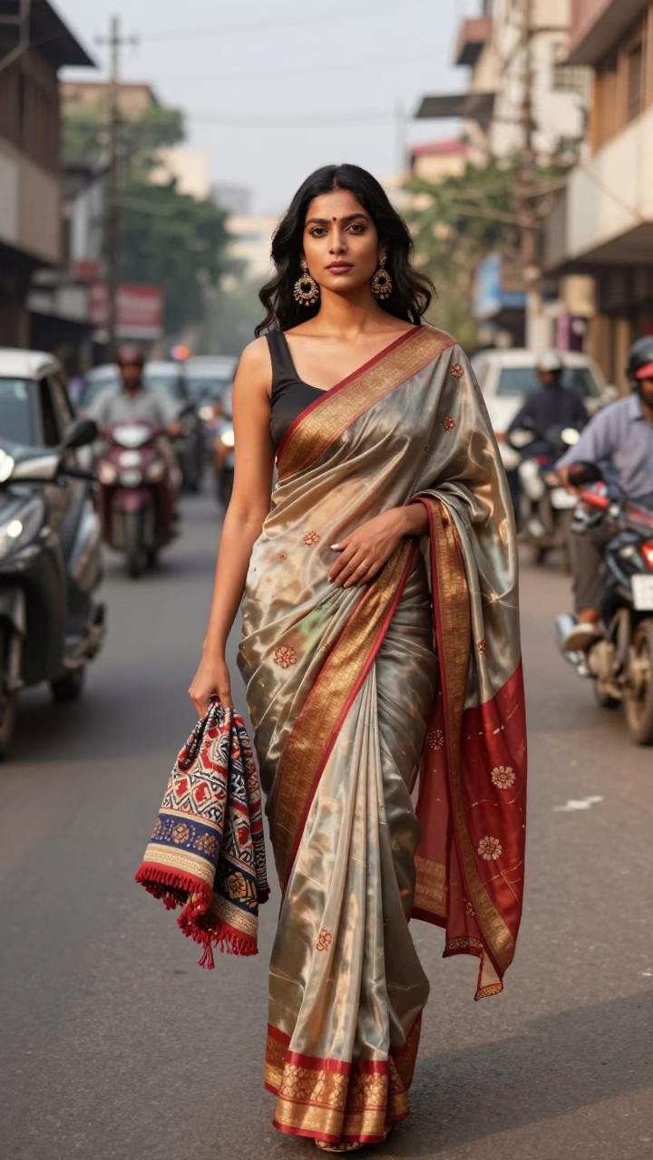 Model in Hyderabad at The Early Afternoon Light in in Hyderabad, India