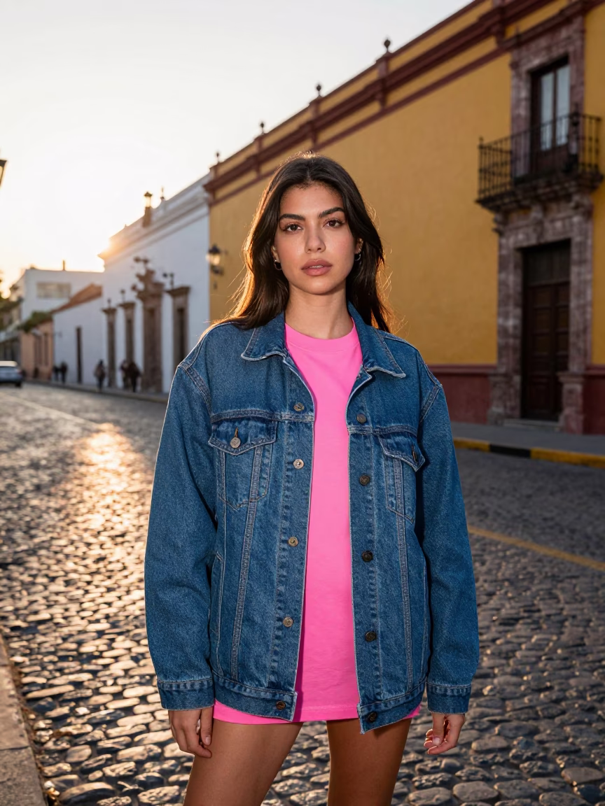 Model in Mexico City at First Light Of Dawn in in Mexico City, Mexico