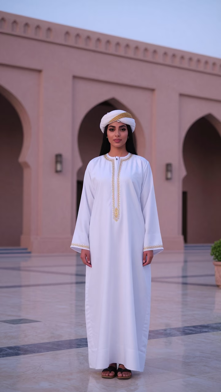 Model in Muscat at The Early Evening Light in in Muscat, Oman