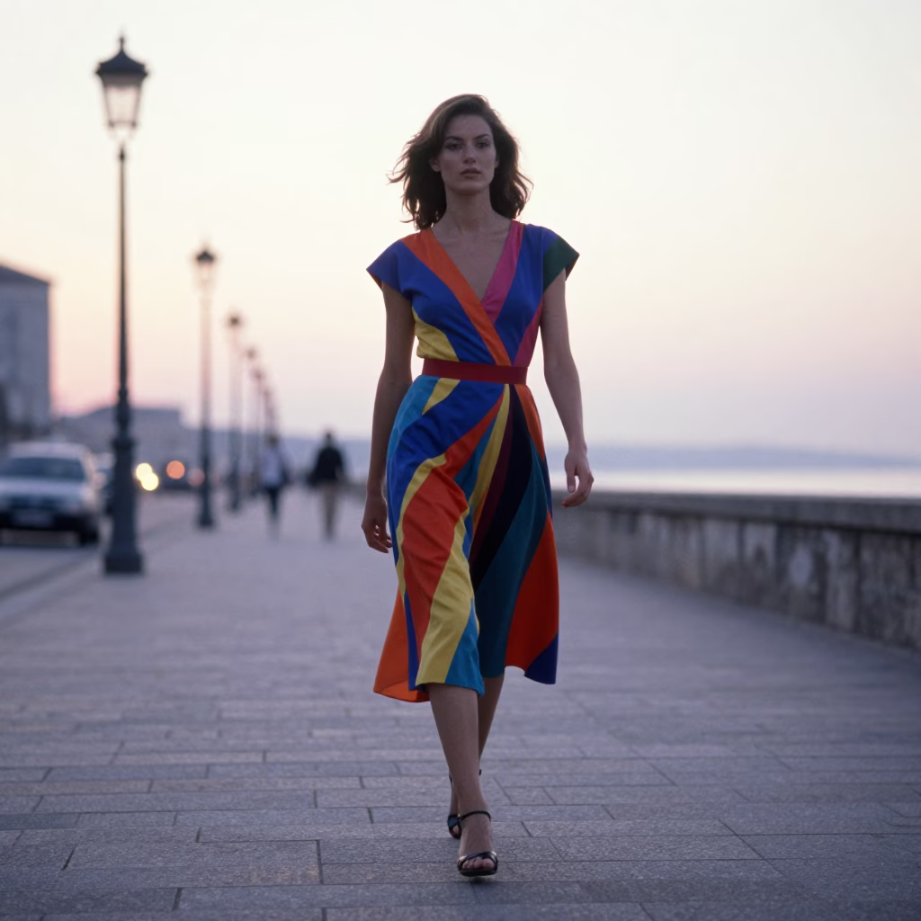 Model in Nice at First Light Of Dawn in in Nice, France