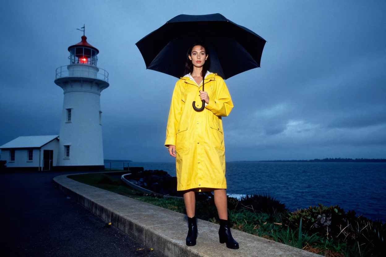 Model in Perth at Nautical Dawn Light in in Perth, Western Australia, Australia
