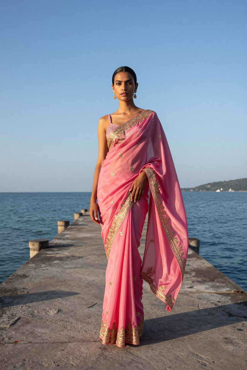 Model in Phuket at Clear Late-afternoon Light in in Phuket, Thailand