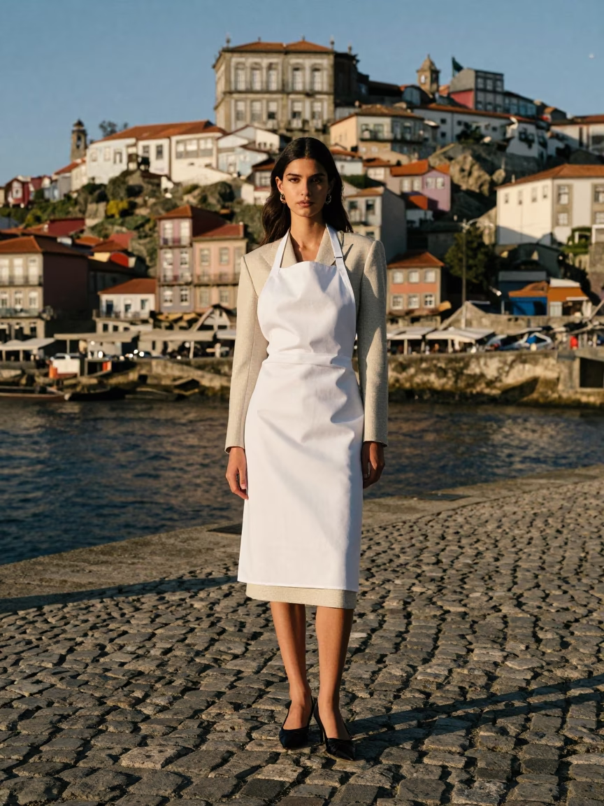 Model in Porto at The Early Afternoon Light in in Porto, Portugal