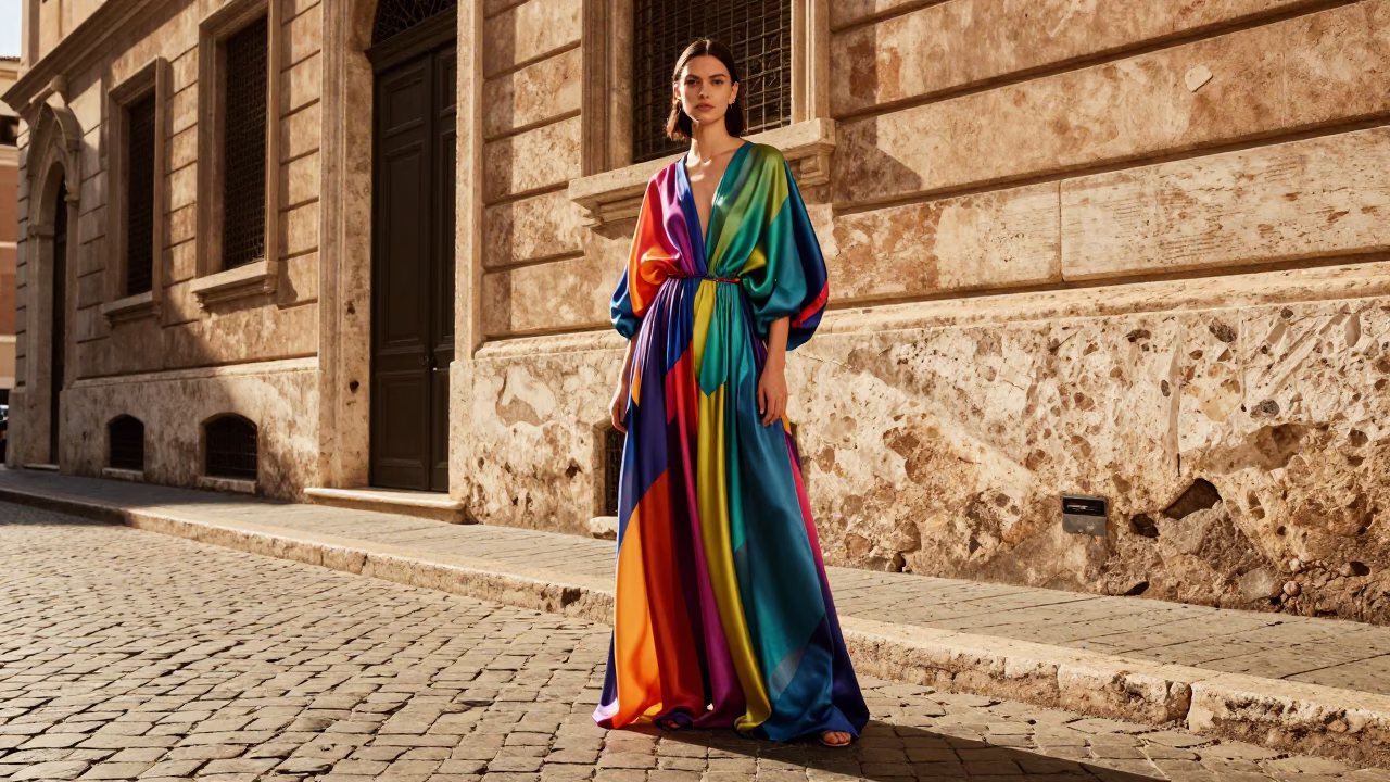 Model in Rome at The Early Afternoon Light in in Rome, Italy