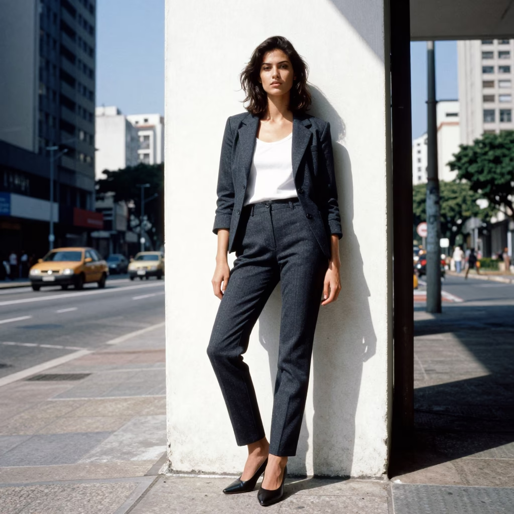 Model in São Paulo at Midday Light in in São Paulo, Brazil