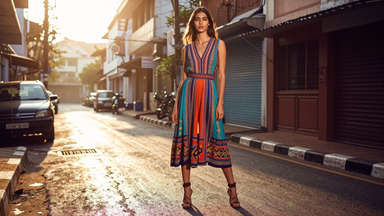 Model just after sunrise in Kochi in in Kochi, India