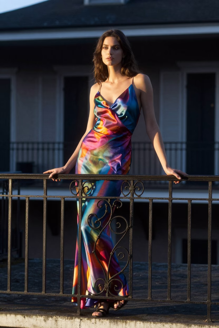 Model just after sunrise in New Orleans in in New Orleans, Louisiana, United States