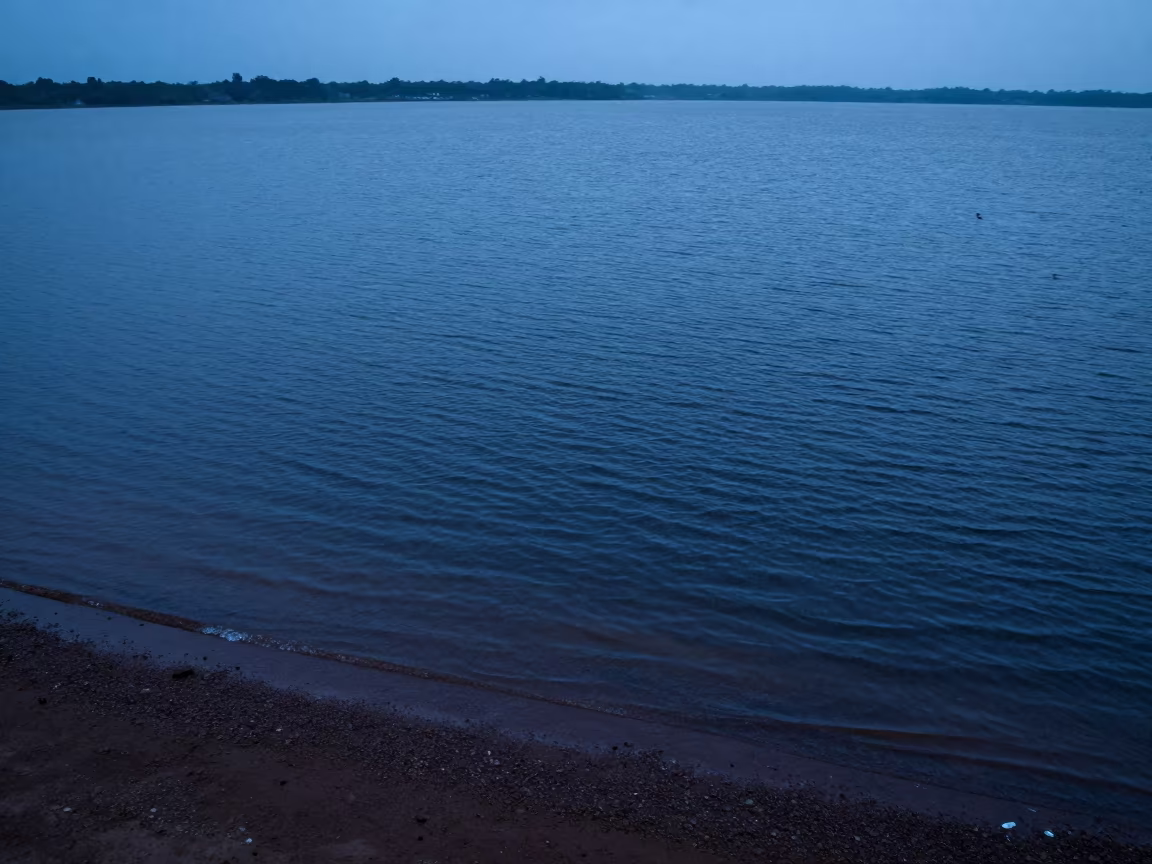 Moire Pattern Lake Shore Kano Rainy Season Twilight in along a wave-cut shoreline near Kano