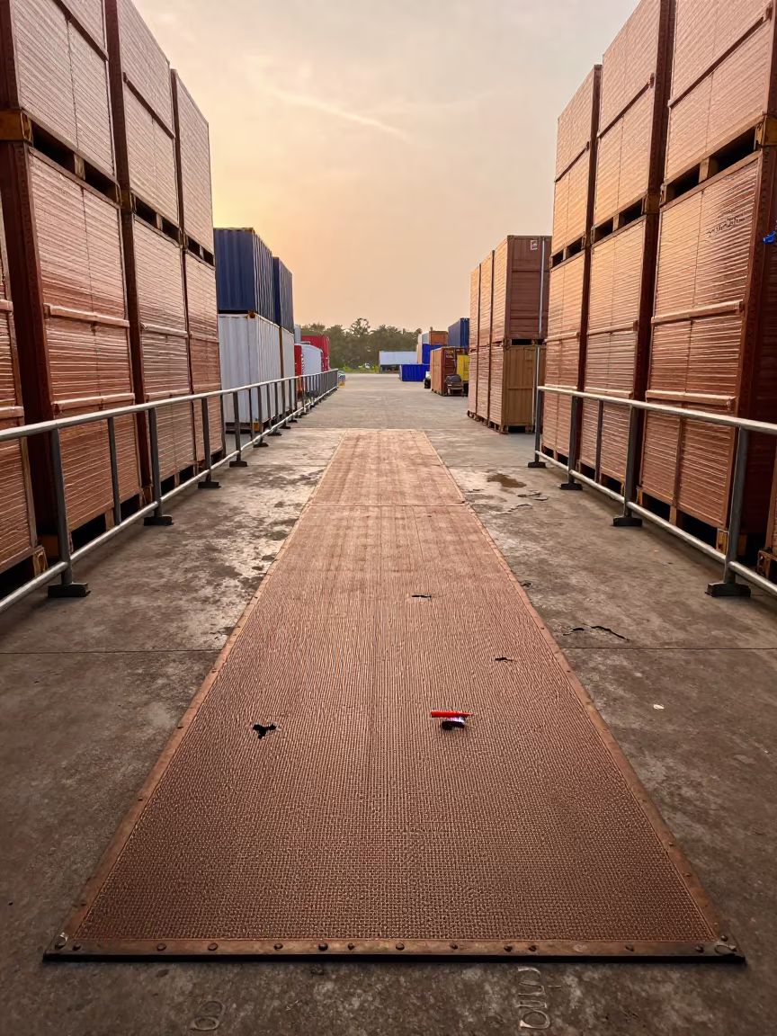 Mombasa Crossdock Damage Mat Before Night Shift in inside a cross-dock lane in Mombasa