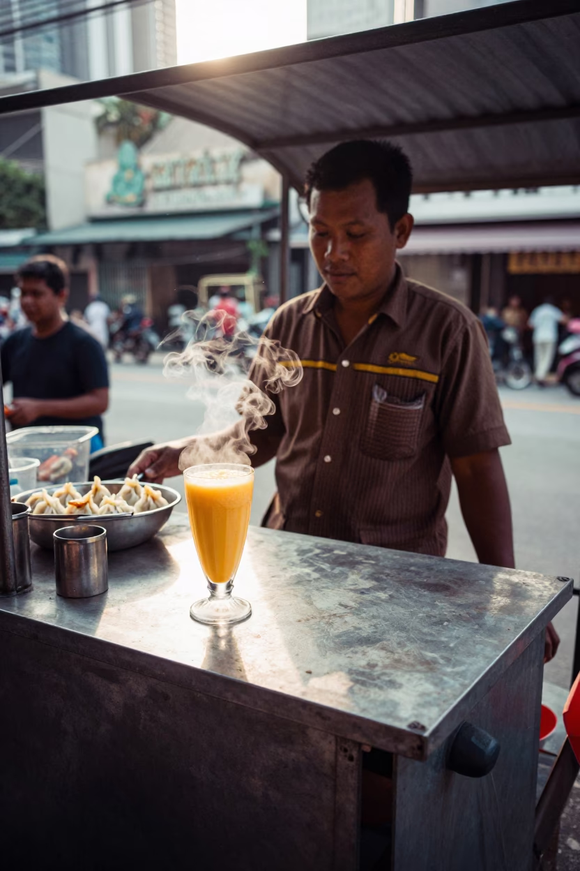 Momos at The Early Morning Light in Kuala Lumpur in in Kuala Lumpur, Malaysia