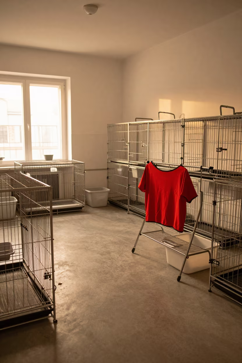 Monochrome Adoption Room With One Vivid Smock in inside an adoption room in Bratislava