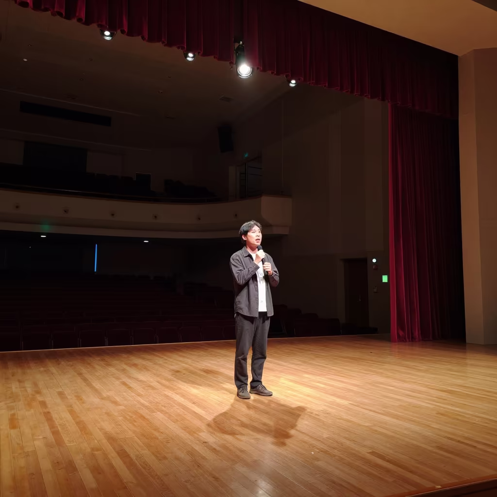 Monologue in Predawn Tungsten Light Sendai in in a concert hall in Sendai