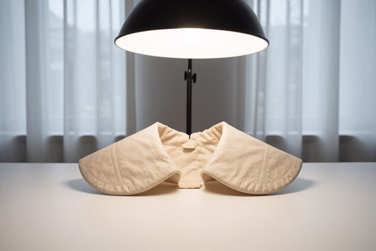 Monsoon Atelier Couture Collar Detail in under runway rehearsal lights in Keur Massar Nord