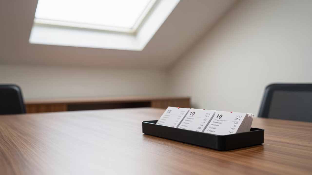 Monsoon morning coat check tray in Hanumangarh boardroom in at a boardroom table before a meeting in Hanumangarh