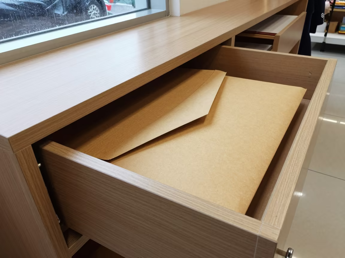 Monsoon Morning Retail Payout Drawer Detail in inside a fitting room corridor in Langkawi