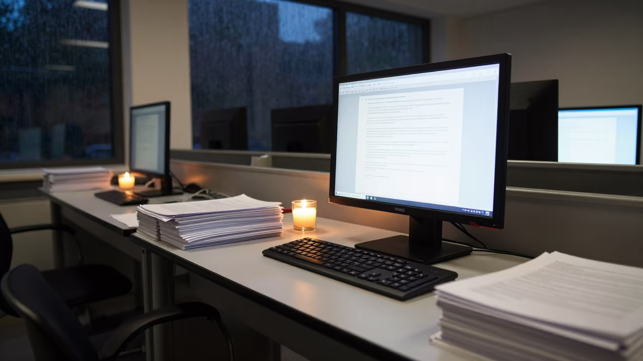 Monsoon Night Computer Lab East London in inside a quiet classroom in East London