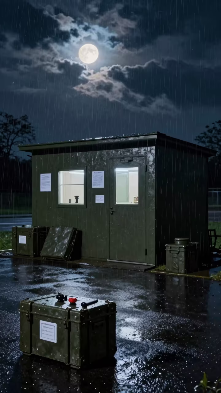 Monsoon Night Supply Crate Under Moonlight in on a parade ground near Rzeszów