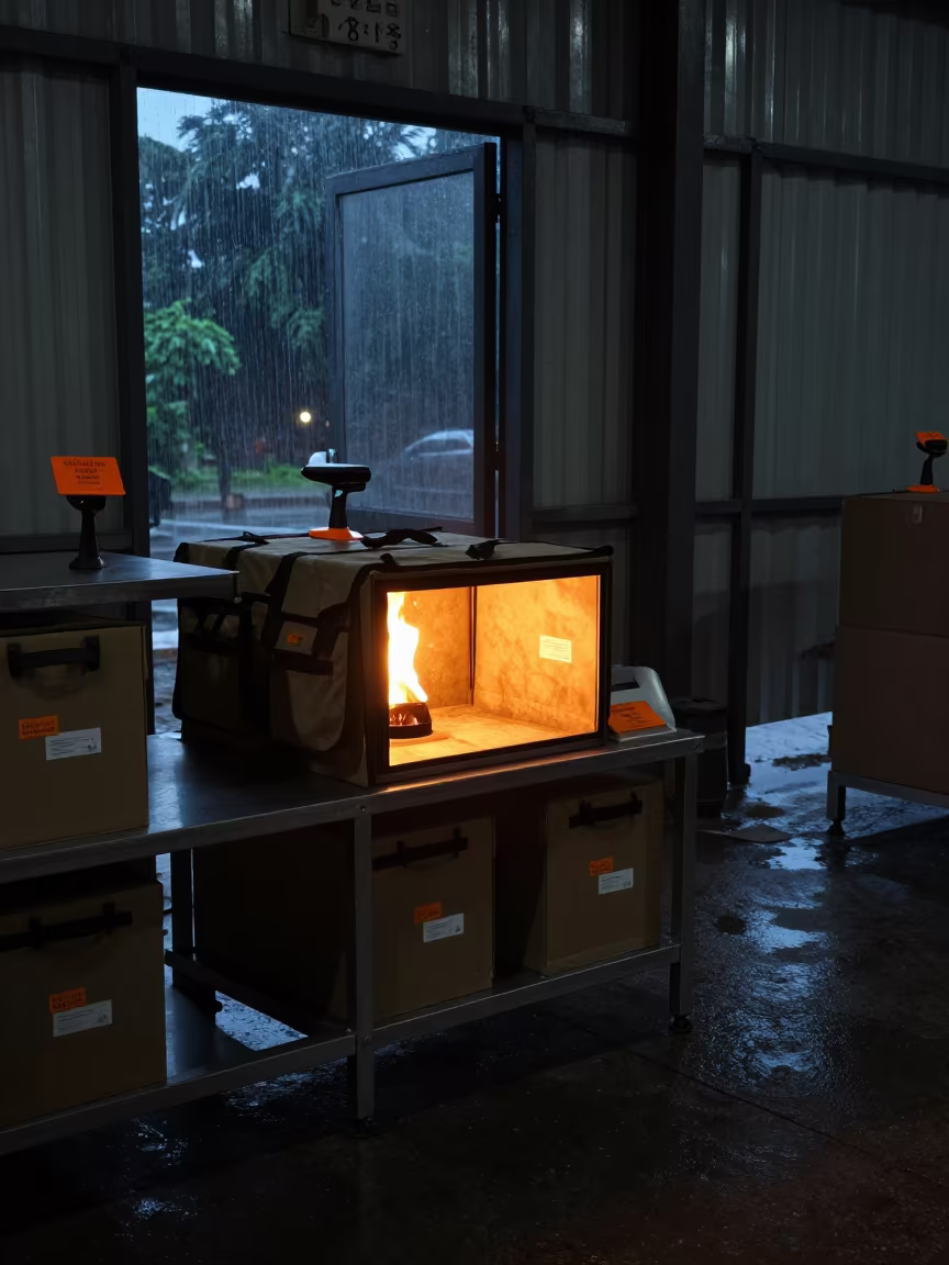 Monsoon Packing Station Khulna Firelight Cubby in at a fulfillment packing station in Khulna