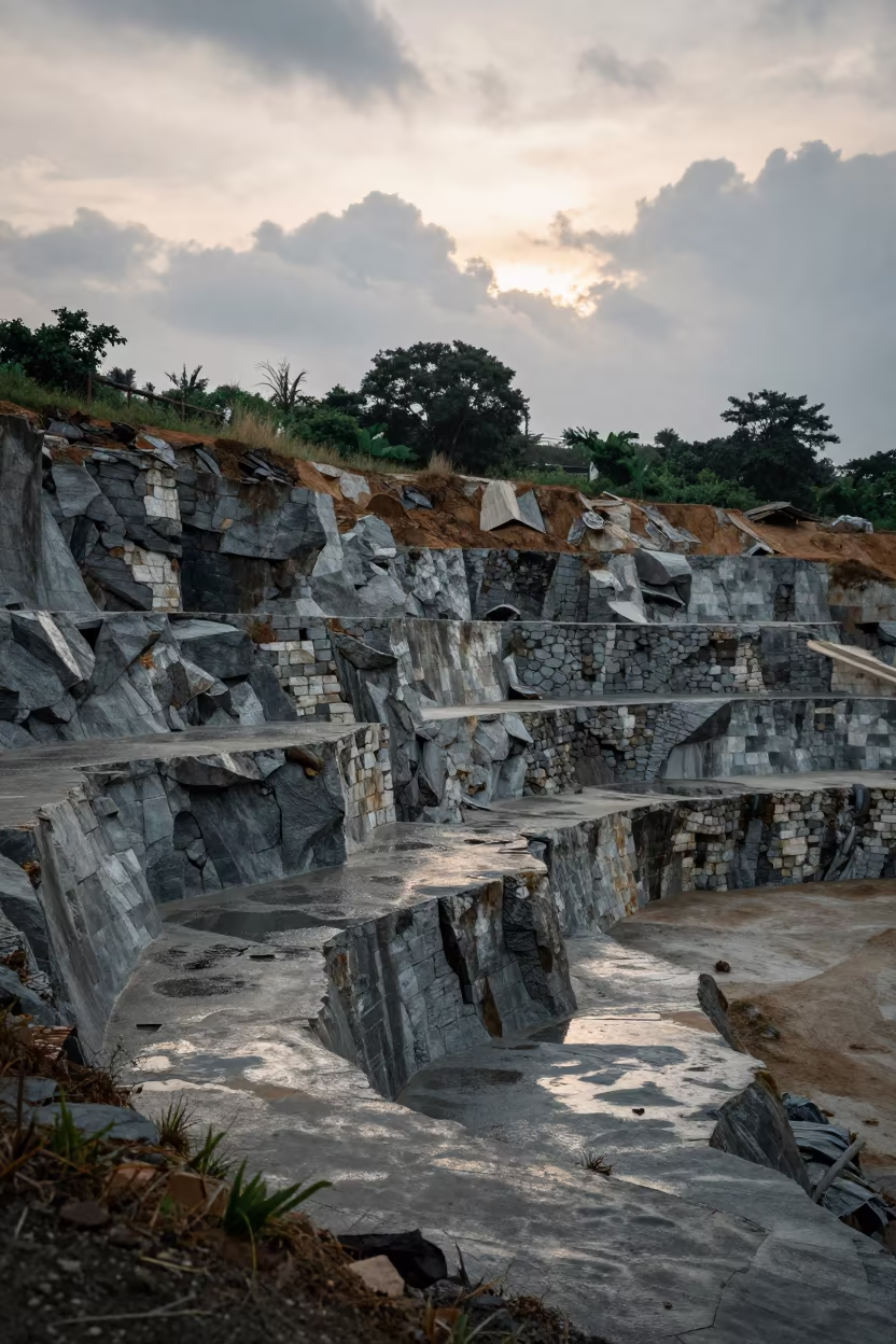 Monsoon Quarry Terraces Near Yangon in near Yangon