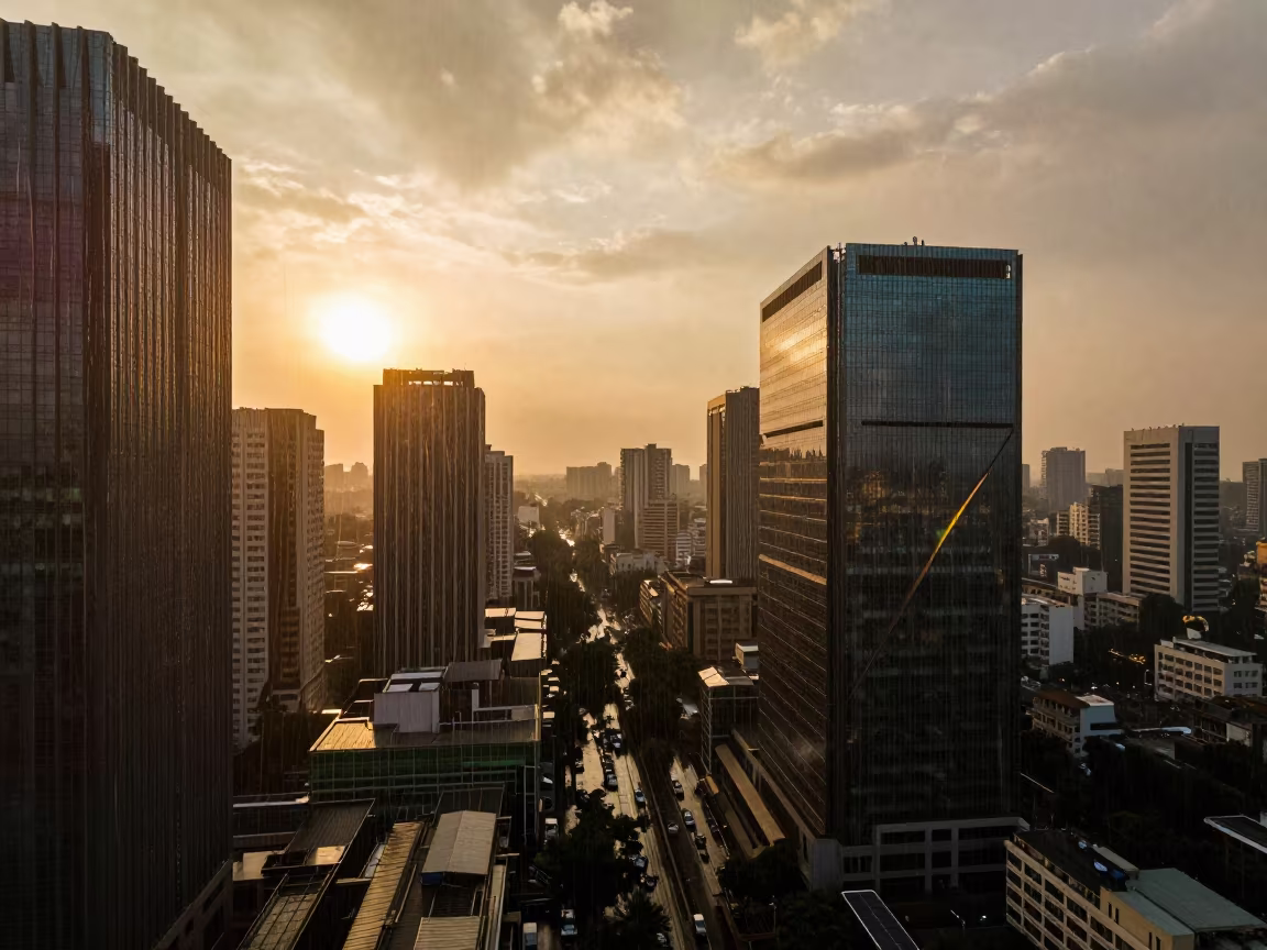 Monsoon Rain Over Neon Gorakhpur Atrium in inside a vaulted atrium in Gorakhpur