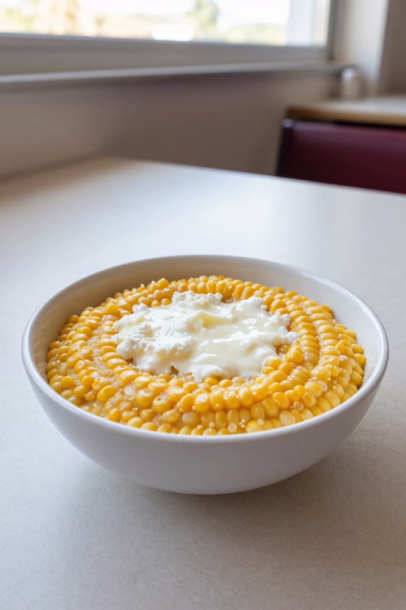 Montenegrin Kacamak Porridge with Cheese in at a roadside diner table in Kabwe