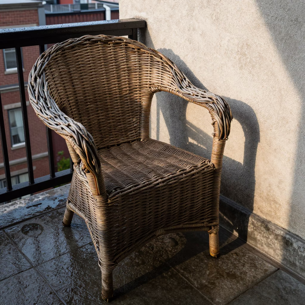 Montreal Weathered Wicker Chair in in Montreal, Canada