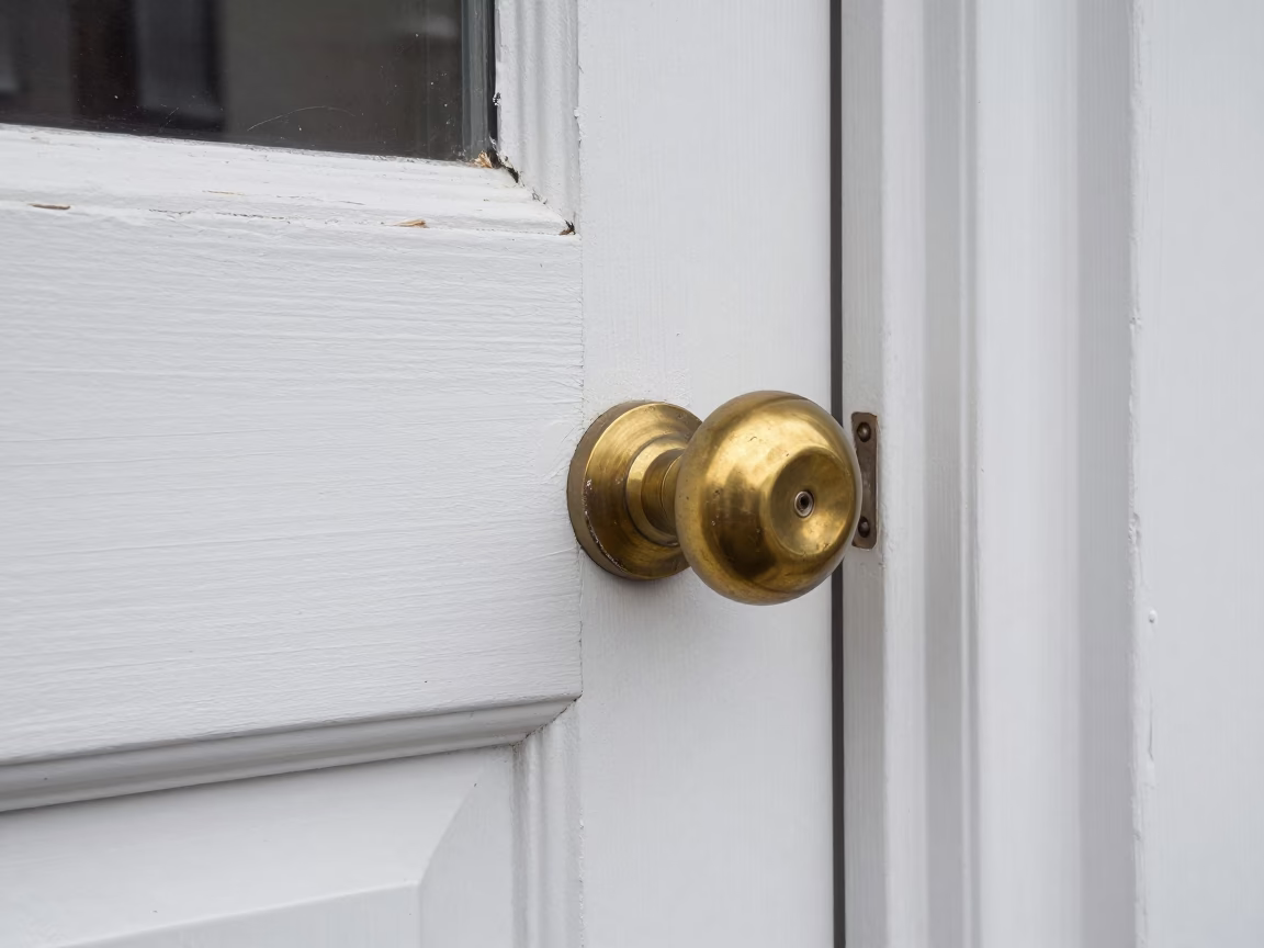 Montreal Weathered Wooden Doorknob in in Montreal, Canada