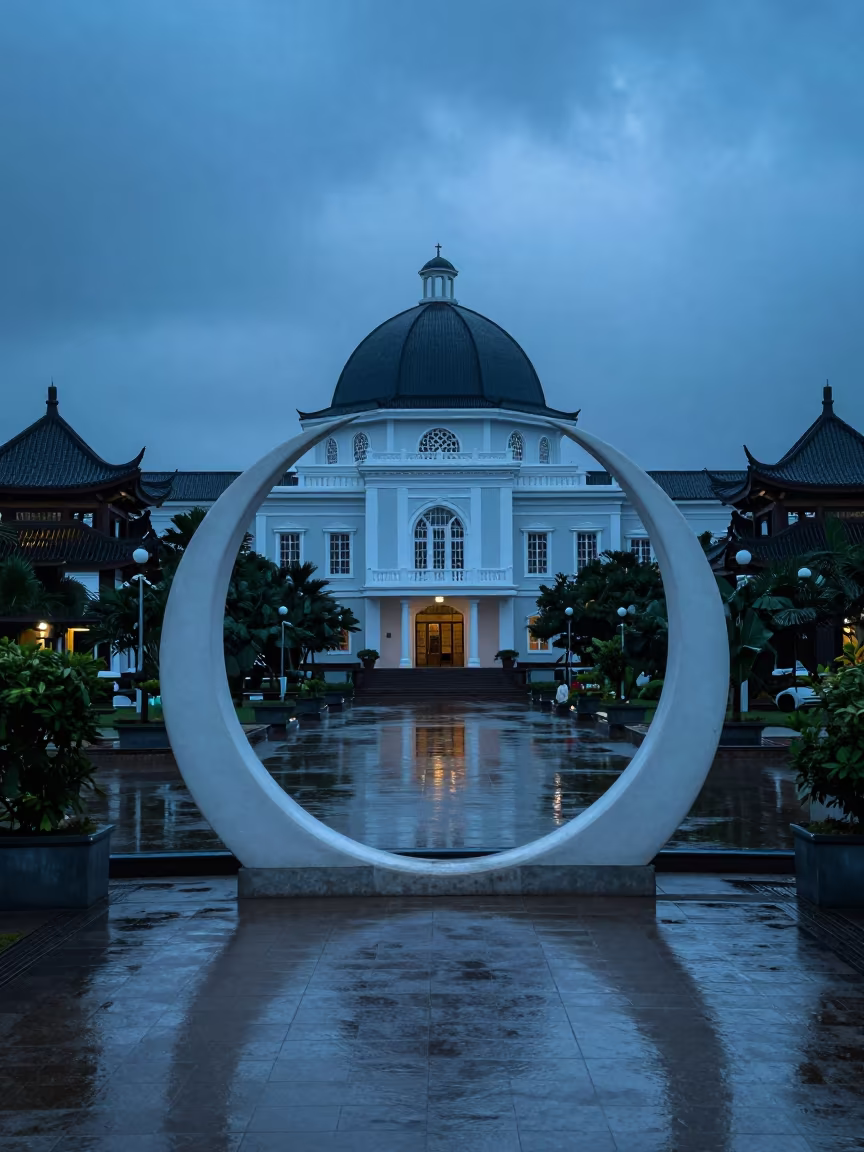 Moon Bridge in Portmore Prayer Hall Twilight in in a prayer hall in Portmore