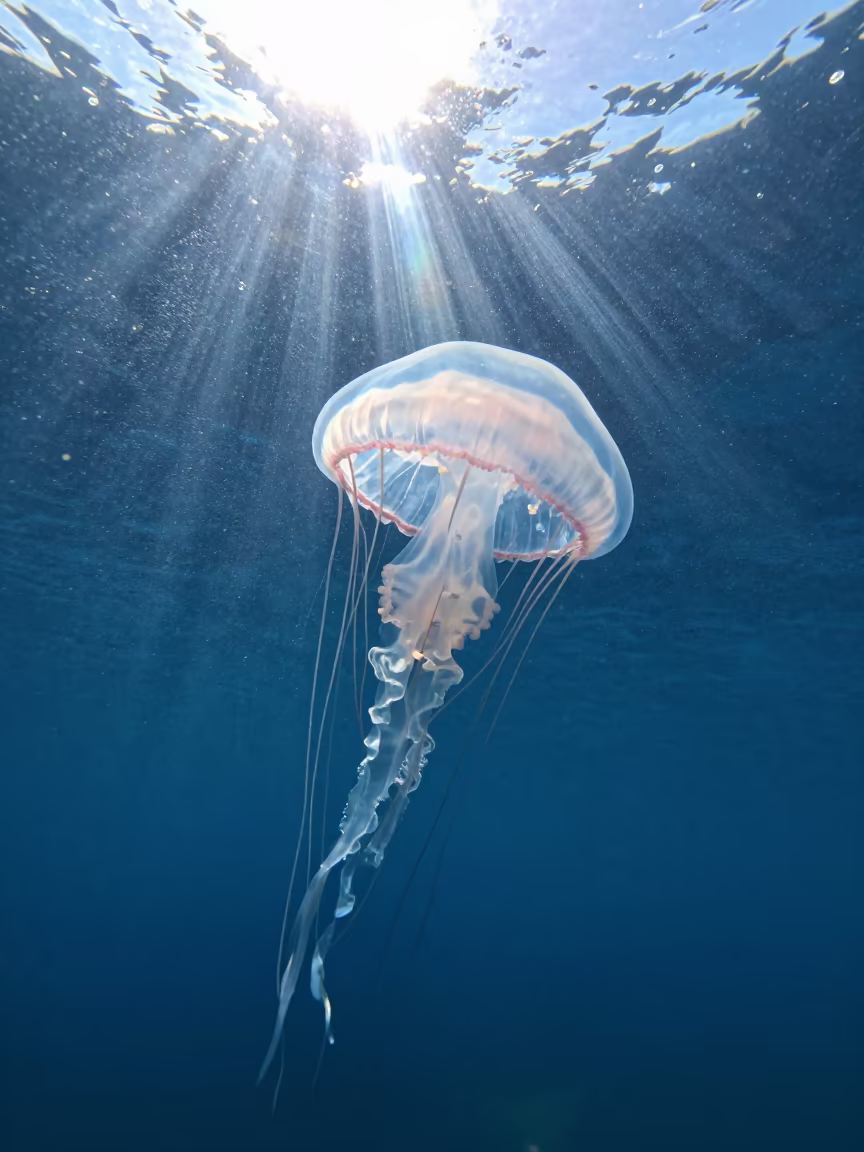 Moon Jellyfish Bloom Winter Sunlight Fukuoka in near Fukuoka