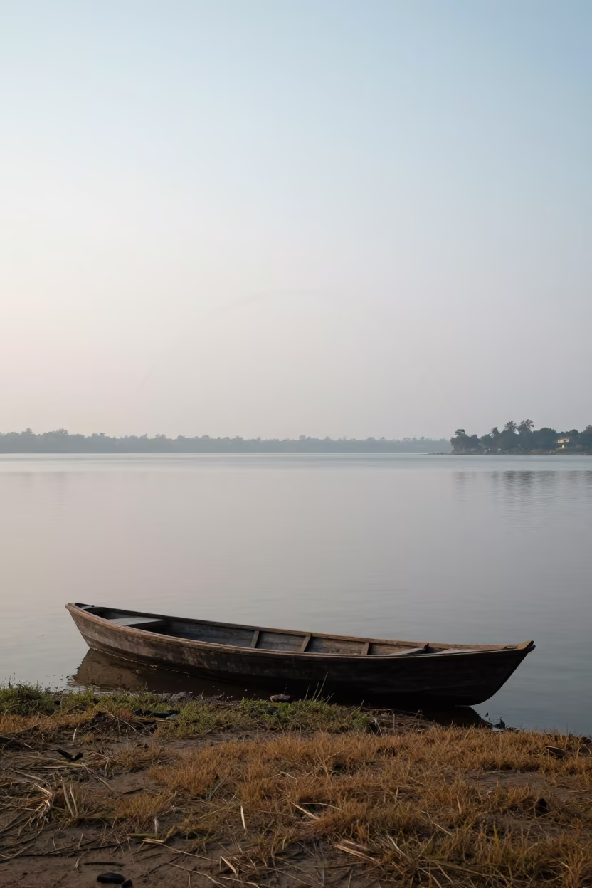 Moonbow Over Maharashtra Lake at Dawn in in Maharashtra