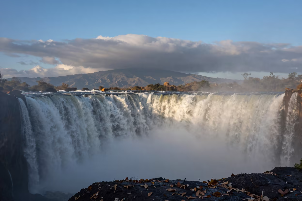 Moonbow Reflected in Mist Below Stacked Thunderheads in over a horizon of stacked thunderheads near Mexico City