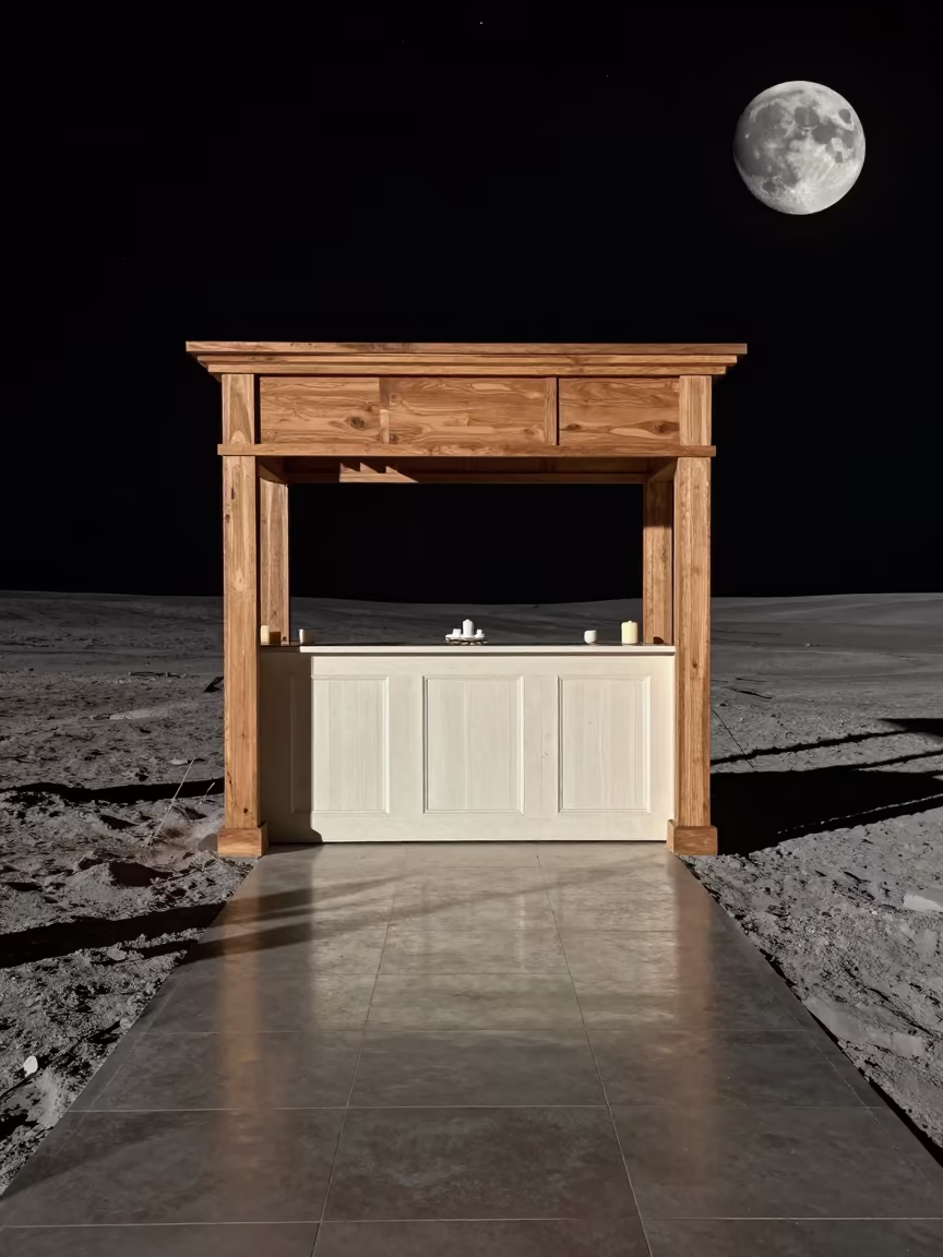 Moonlight Wedding Crate in Lunar Spa Reception in inside a spa reception near Kuala Lumpur